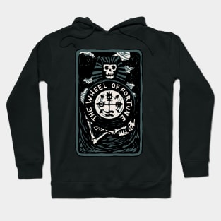 The Wheel Of Fortune Skeleton Skull Tarot Card Hoodie